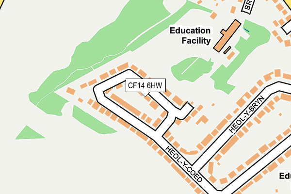 CF14 6HW map - OS OpenMap – Local (Ordnance Survey)