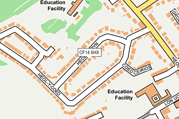 CF14 6HX map - OS OpenMap – Local (Ordnance Survey)