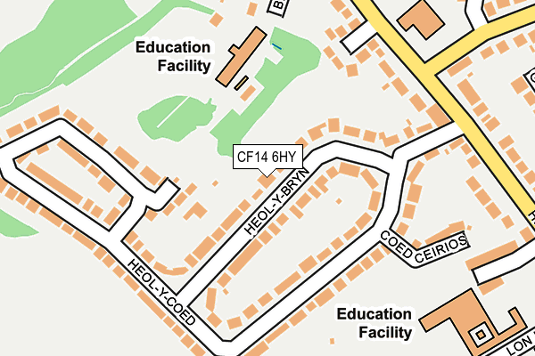 CF14 6HY map - OS OpenMap – Local (Ordnance Survey)