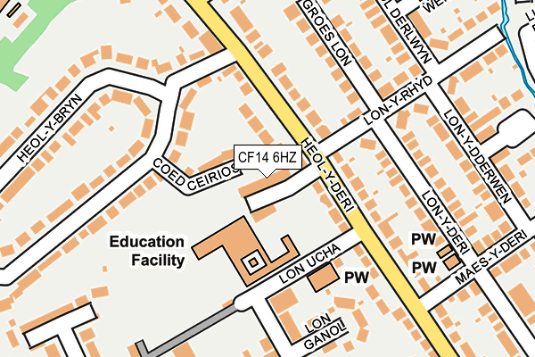 CF14 6HZ map - OS OpenMap – Local (Ordnance Survey)