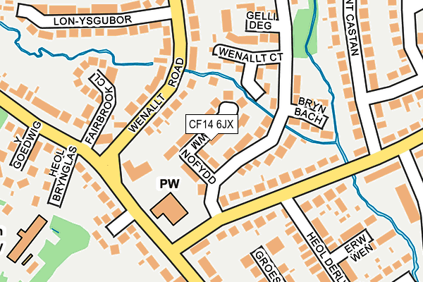 CF14 6JX map - OS OpenMap – Local (Ordnance Survey)