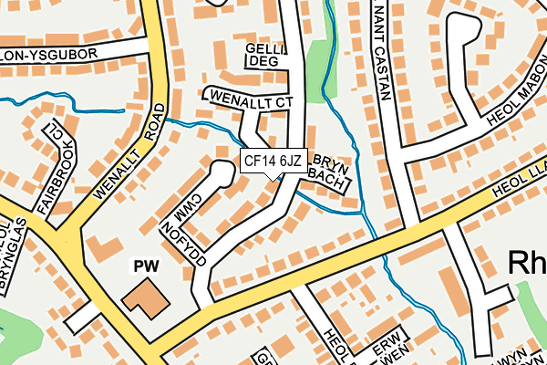 CF14 6JZ map - OS OpenMap – Local (Ordnance Survey)