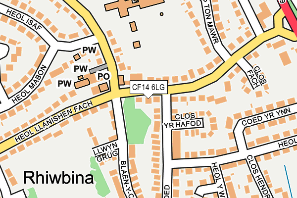 CF14 6LG map - OS OpenMap – Local (Ordnance Survey)