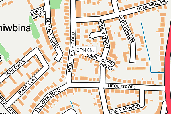 CF14 6NJ map - OS OpenMap – Local (Ordnance Survey)