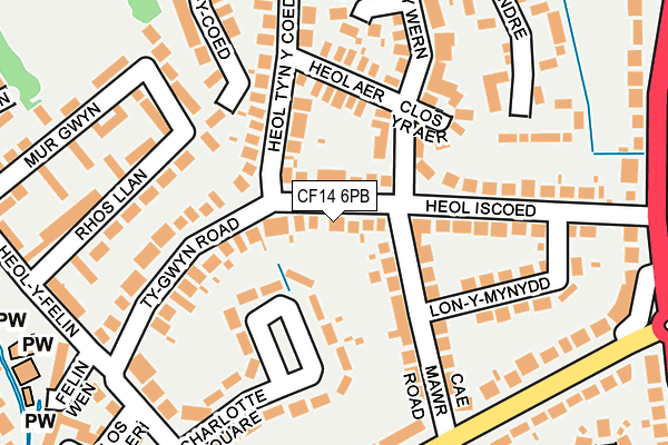 CF14 6PB map - OS OpenMap – Local (Ordnance Survey)