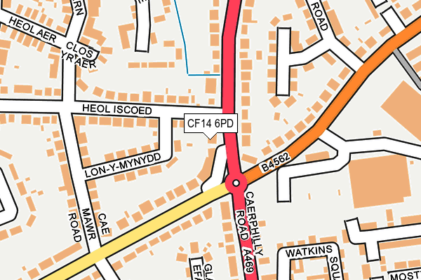 CF14 6PD map - OS OpenMap – Local (Ordnance Survey)