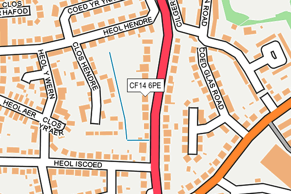 CF14 6PE map - OS OpenMap – Local (Ordnance Survey)