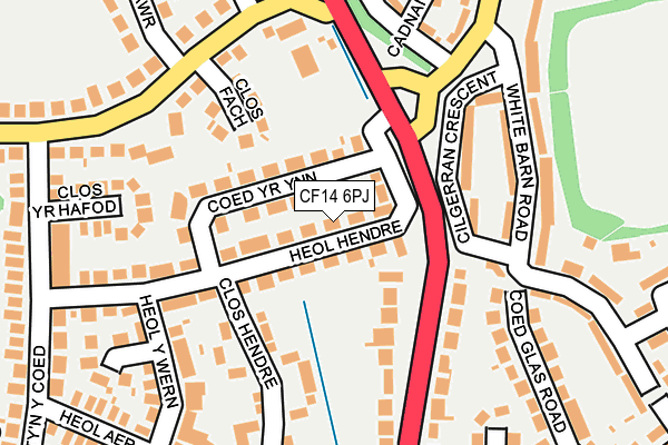 CF14 6PJ map - OS OpenMap – Local (Ordnance Survey)