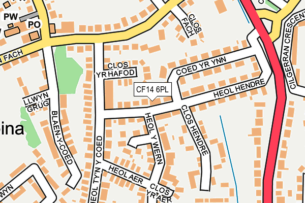 CF14 6PL map - OS OpenMap – Local (Ordnance Survey)