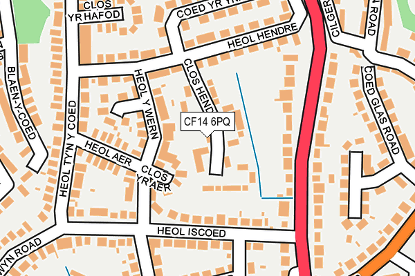 CF14 6PQ map - OS OpenMap – Local (Ordnance Survey)