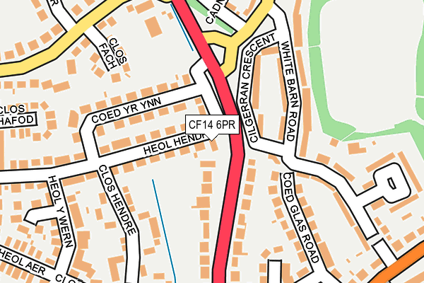 CF14 6PR map - OS OpenMap – Local (Ordnance Survey)