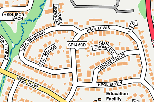 CF14 6QD map - OS OpenMap – Local (Ordnance Survey)