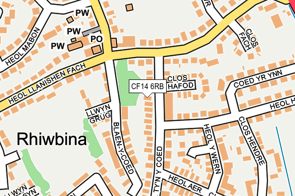 CF14 6RB map - OS OpenMap – Local (Ordnance Survey)