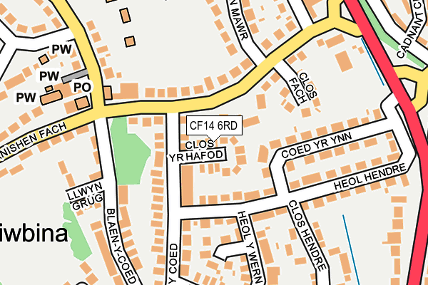 CF14 6RD map - OS OpenMap – Local (Ordnance Survey)