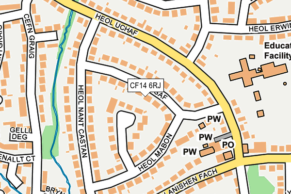 CF14 6RJ map - OS OpenMap – Local (Ordnance Survey)