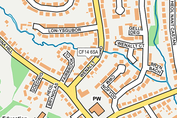 CF14 6SA map - OS OpenMap – Local (Ordnance Survey)