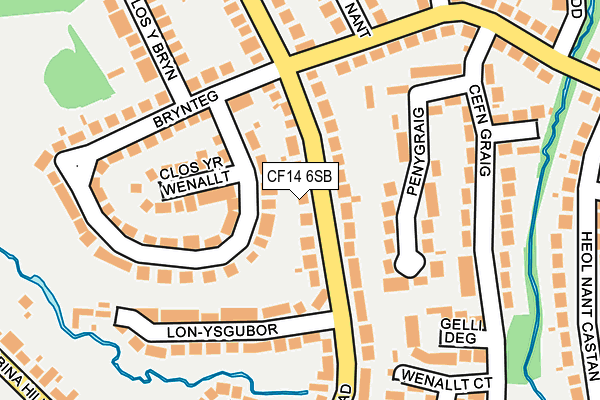 CF14 6SB map - OS OpenMap – Local (Ordnance Survey)