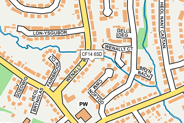 CF14 6SD map - OS OpenMap – Local (Ordnance Survey)