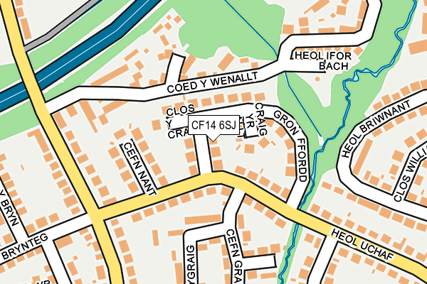 CF14 6SJ map - OS OpenMap – Local (Ordnance Survey)