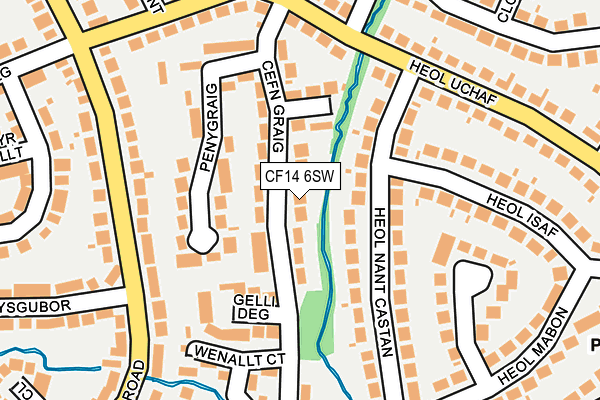 CF14 6SW map - OS OpenMap – Local (Ordnance Survey)