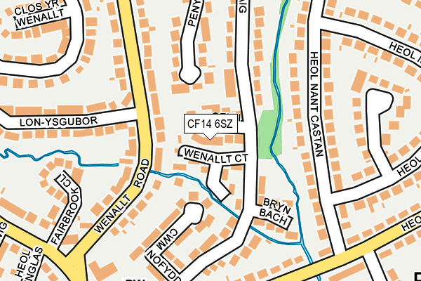 CF14 6SZ map - OS OpenMap – Local (Ordnance Survey)