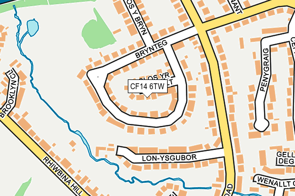 CF14 6TW map - OS OpenMap – Local (Ordnance Survey)