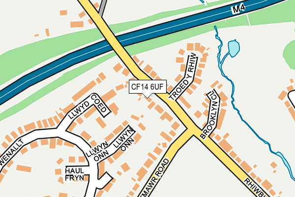 CF14 6UF map - OS OpenMap – Local (Ordnance Survey)