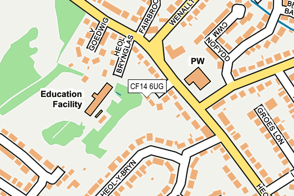 CF14 6UG map - OS OpenMap – Local (Ordnance Survey)