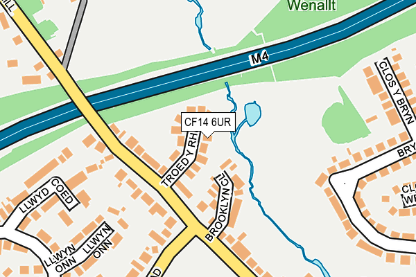 CF14 6UR map - OS OpenMap – Local (Ordnance Survey)