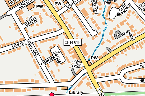 CF14 6YF map - OS OpenMap – Local (Ordnance Survey)