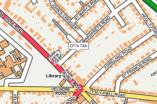 CF14 7AA map - OS OpenMap – Local (Ordnance Survey)