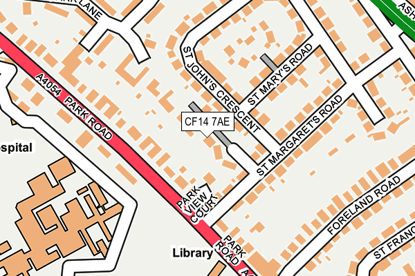 CF14 7AE map - OS OpenMap – Local (Ordnance Survey)