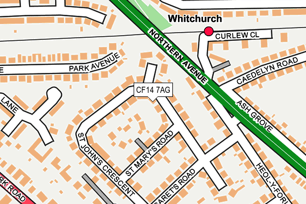 CF14 7AG map - OS OpenMap – Local (Ordnance Survey)