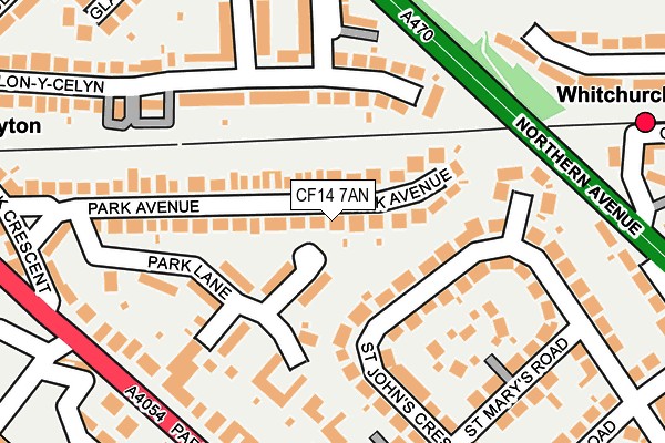 CF14 7AN map - OS OpenMap – Local (Ordnance Survey)