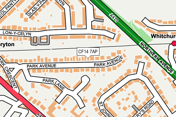 CF14 7AP map - OS OpenMap – Local (Ordnance Survey)