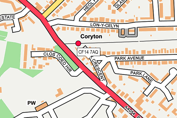 CF14 7AQ map - OS OpenMap – Local (Ordnance Survey)