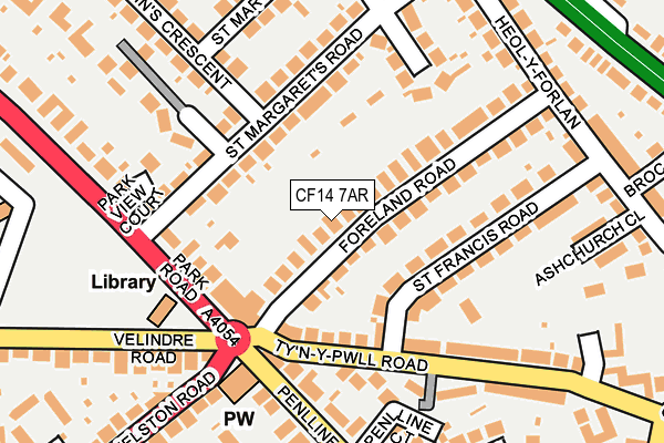 CF14 7AR map - OS OpenMap – Local (Ordnance Survey)