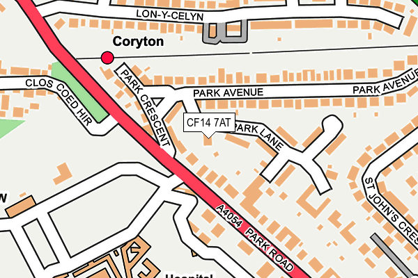 CF14 7AT map - OS OpenMap – Local (Ordnance Survey)