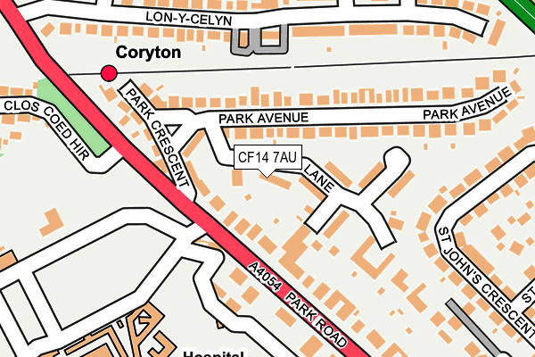 CF14 7AU map - OS OpenMap – Local (Ordnance Survey)