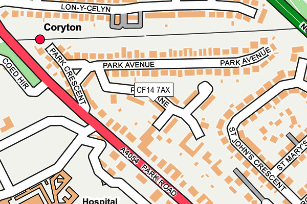 CF14 7AX map - OS OpenMap – Local (Ordnance Survey)