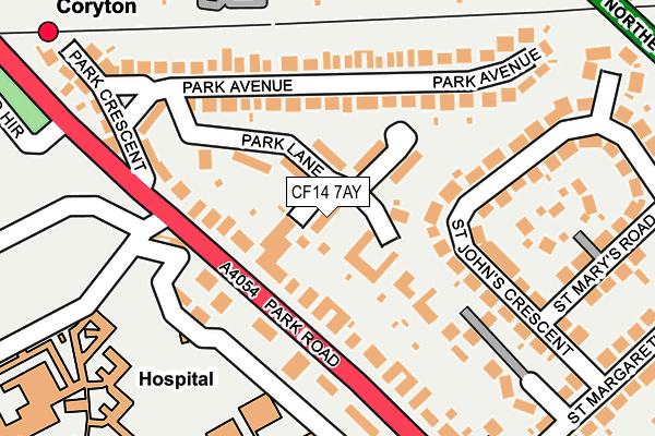 CF14 7AY map - OS OpenMap – Local (Ordnance Survey)