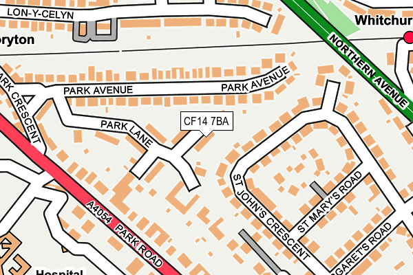 CF14 7BA map - OS OpenMap – Local (Ordnance Survey)