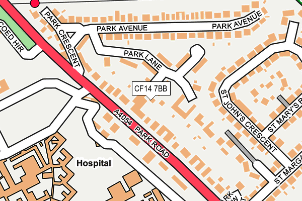 CF14 7BB map - OS OpenMap – Local (Ordnance Survey)