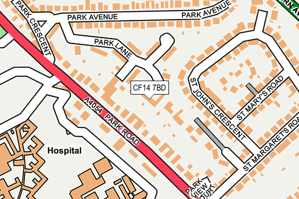 CF14 7BD map - OS OpenMap – Local (Ordnance Survey)