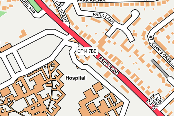 CF14 7BE map - OS OpenMap – Local (Ordnance Survey)