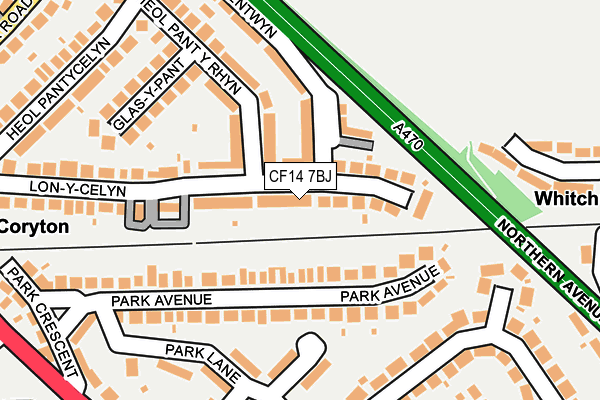 CF14 7BJ map - OS OpenMap – Local (Ordnance Survey)