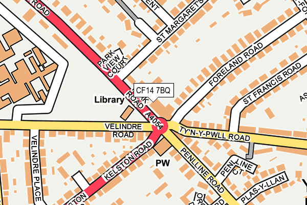 CF14 7BQ map - OS OpenMap – Local (Ordnance Survey)