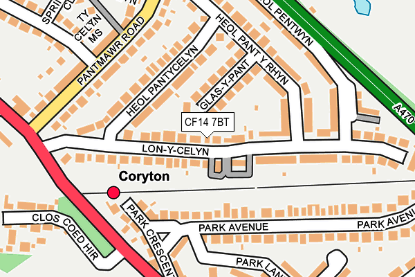 CF14 7BT map - OS OpenMap – Local (Ordnance Survey)