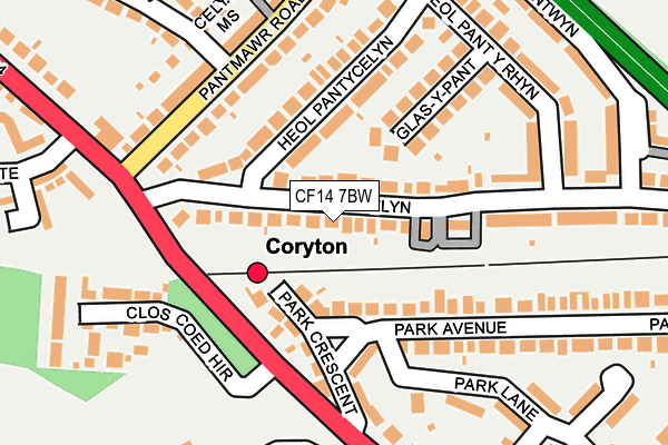 CF14 7BW map - OS OpenMap – Local (Ordnance Survey)