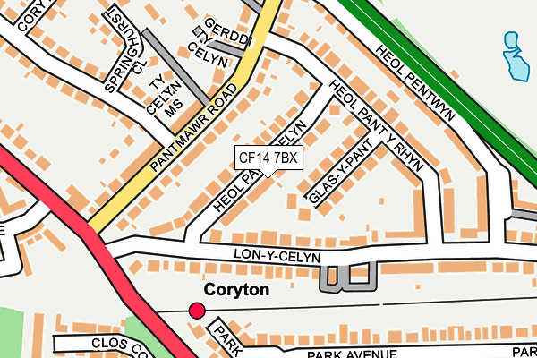 CF14 7BX map - OS OpenMap – Local (Ordnance Survey)